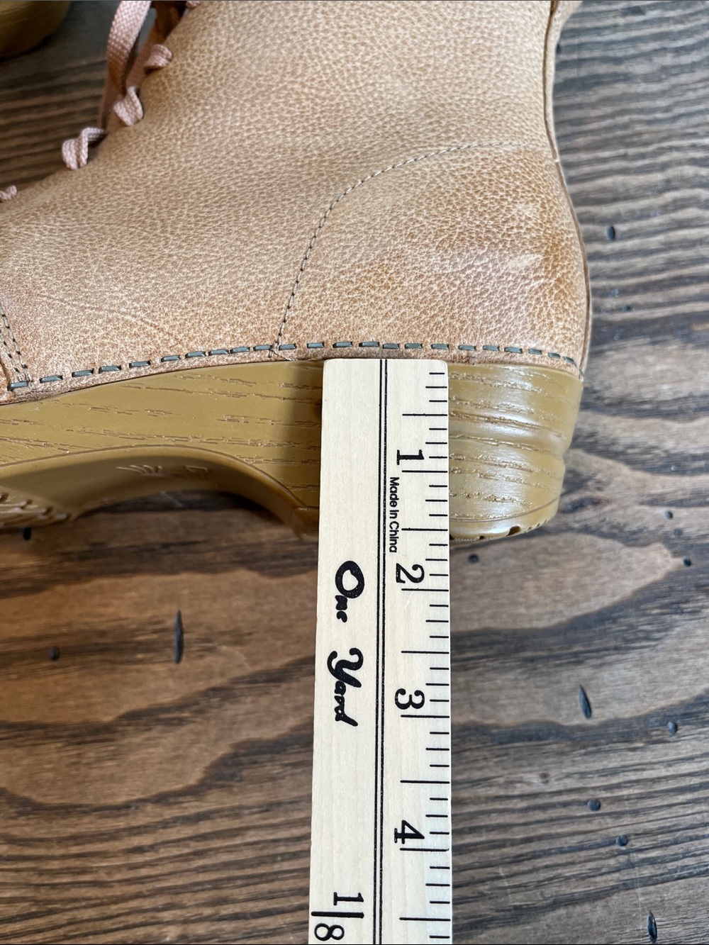 Dansko Sigourney tan clog lace up boot leather size 8.5-9 size 39 - Picture 12 of 13